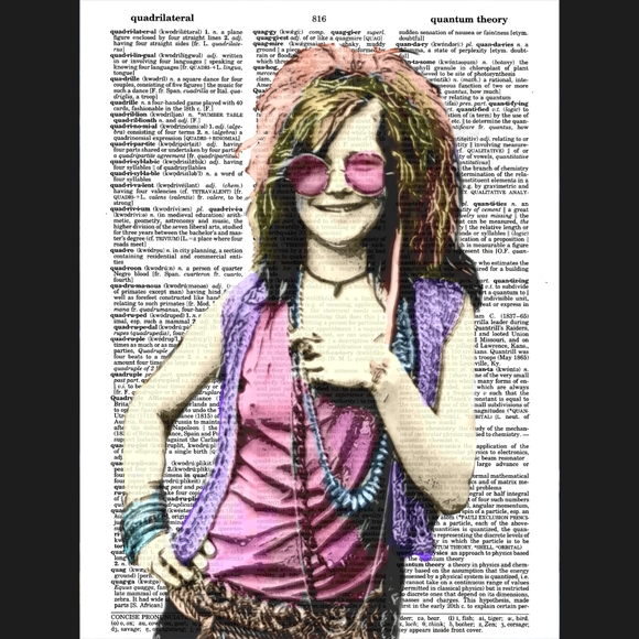 Janis Joplin Music Dictionary Art Print 60s Hippie - Picture 4 of 4